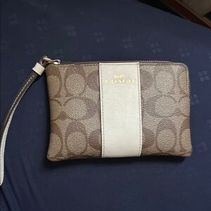 Coach Brown and Cream Wristlet